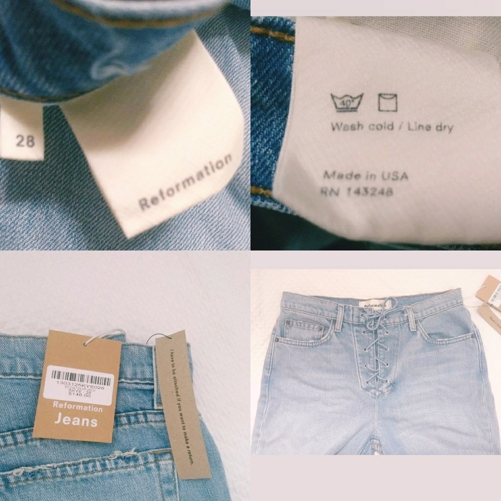 SOLD Reformation Mid Crop Flare Lace Up Jeans 28 - Picture 2 of 2